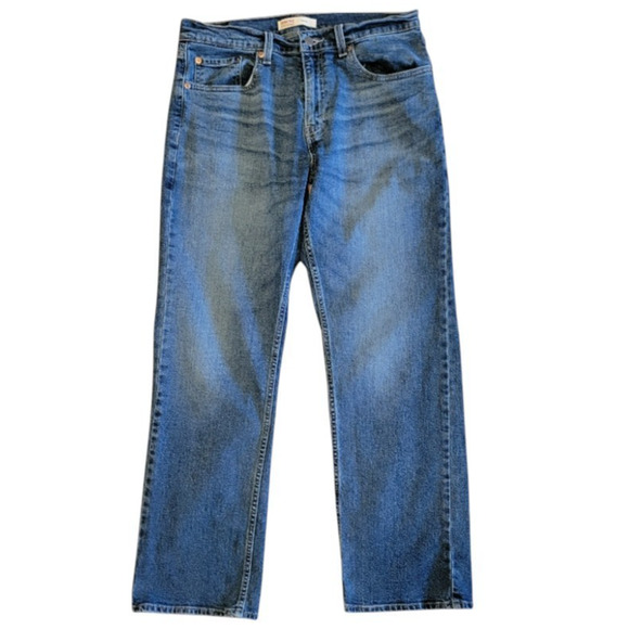 Mens Signature Levi's Relaxed Jeans 32 x 30 Blue Denim Pants Stretch - Picture 2 of 12